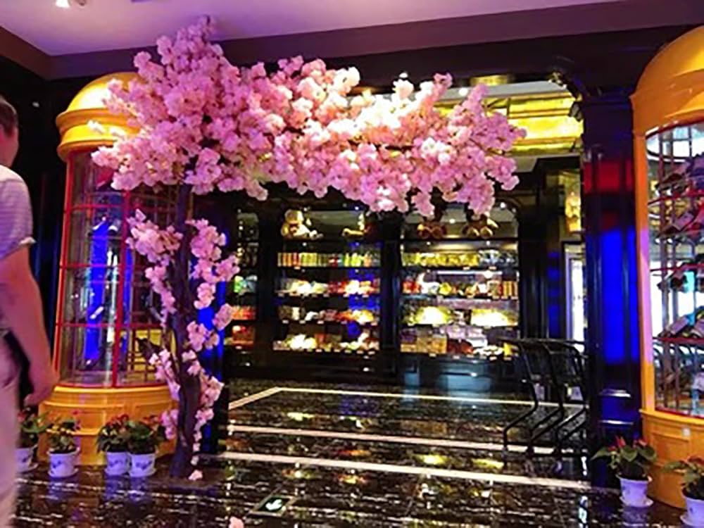 Amazon｜屋内/屋外の人工樹木の装飾、大きな人工桜鉢植え植物